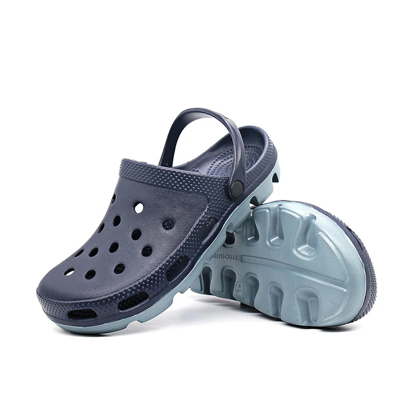 Ceny Lato 2019 Outdoor Slip on męskie sandały plażowe męskie drewniaki buty ogrodowe Crox sandał człowiek Clog Zuecos Hombre Cholas Plus rozmiar 48 49