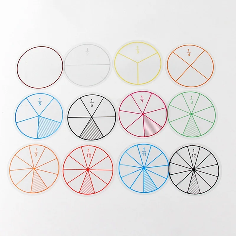 1set Plastic Numbered Fractions Circles Math Chips Mathematics Number Toy 1set Plastic Numbered Fractions Circles Math Chips Mathematics Number Toy