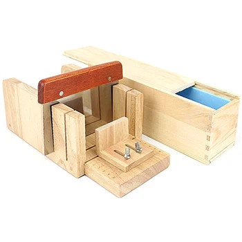 

Oak Adjustable Wooden Soap Cutting Machine Slicer,-Handmade Silicone Soap Bread Mold Set