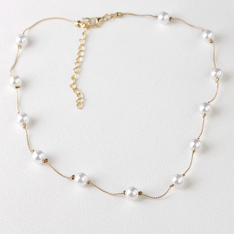 Moda mujer 2020 жемчужное chocker изысканное ожерелье для женщин chokers collier personnalisé bizyuteria