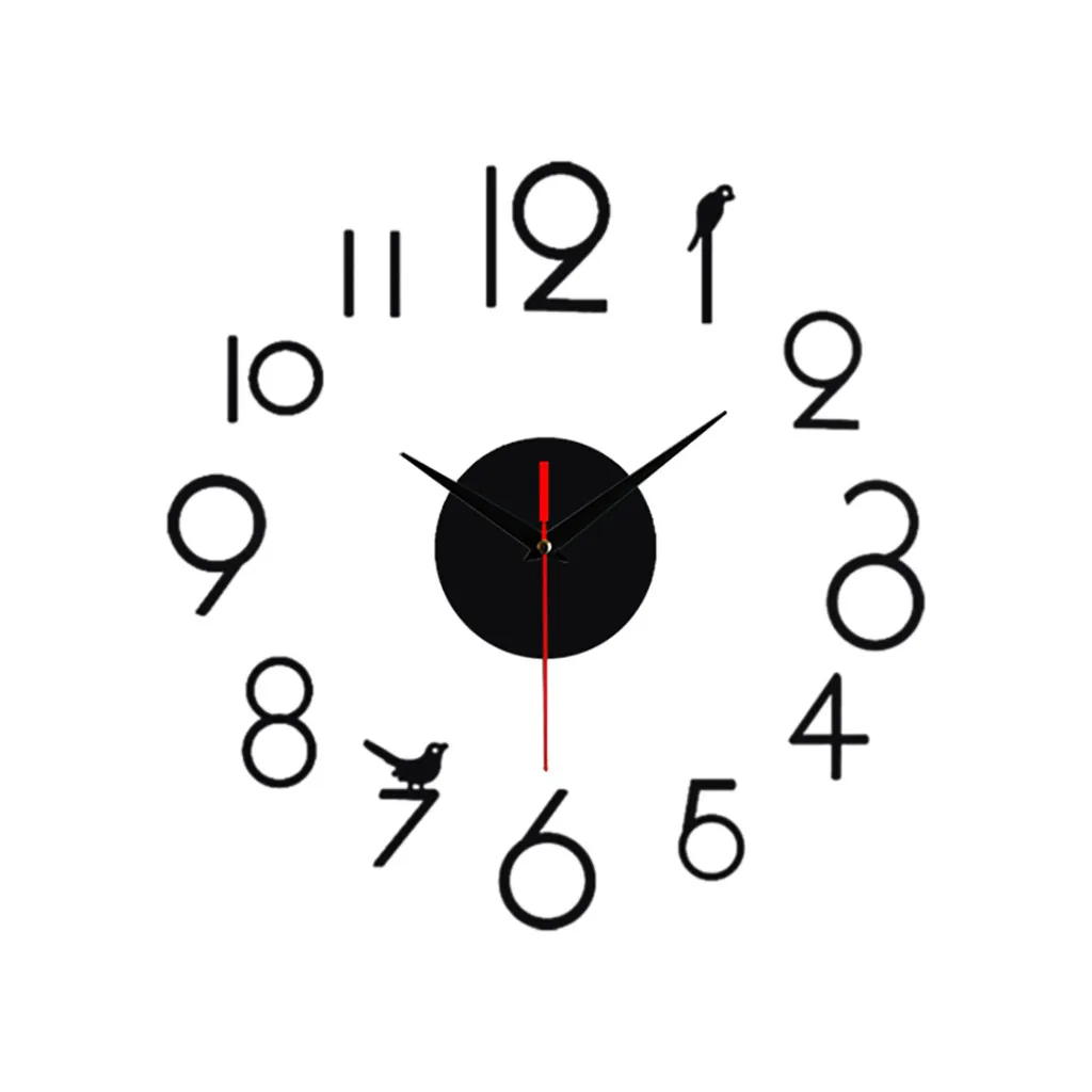 Frameless Diy Wall Mute Clock 3d Mirror Surface Sticker Home Office Decor Wall Clock Modern Design Decor Acrylic