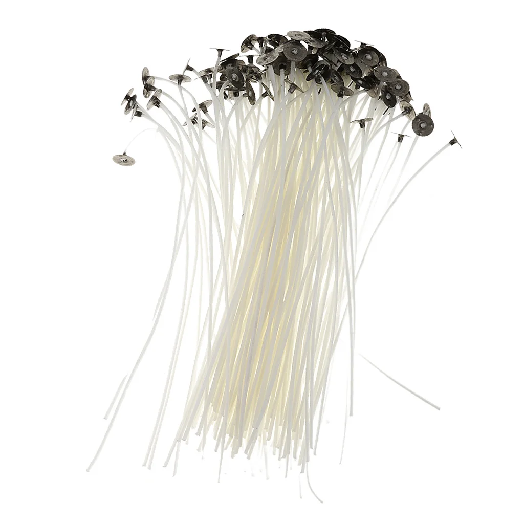 50Pcs Cotton Waxed Icks For Candle Making 15cm Pre Waxe Pre Tabbed Wicks