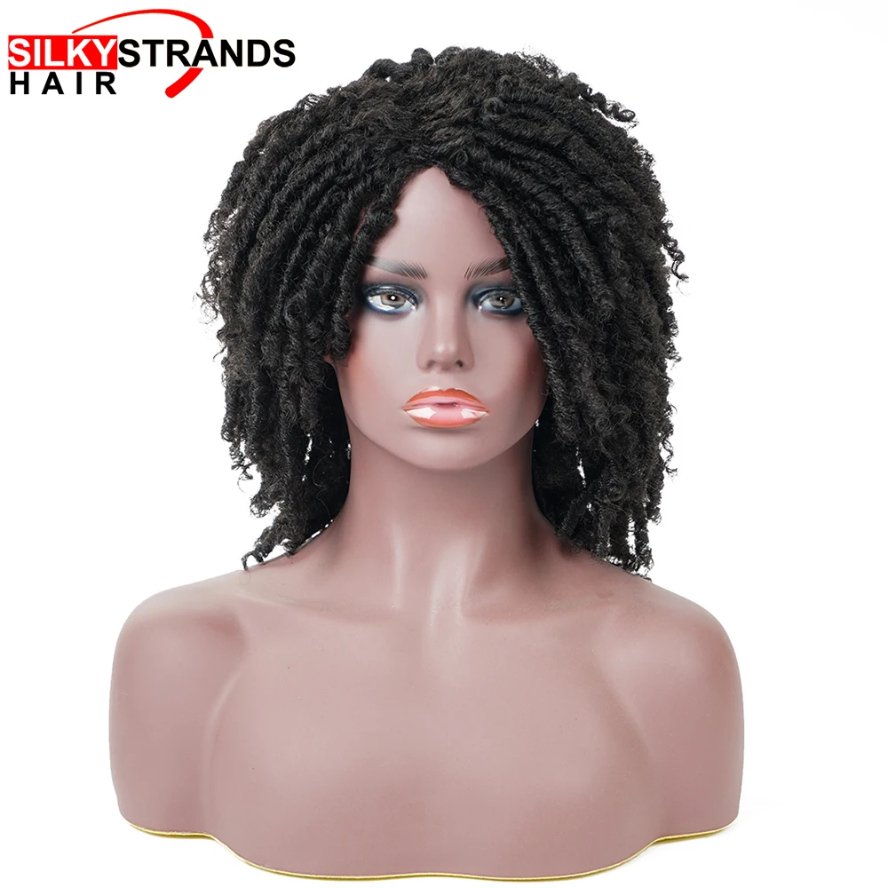 

Short Curly Pure Dark Color Synthetic Wigs For Black Women Silky Strands Afro Heat Resistant Natural-Looking Ladies