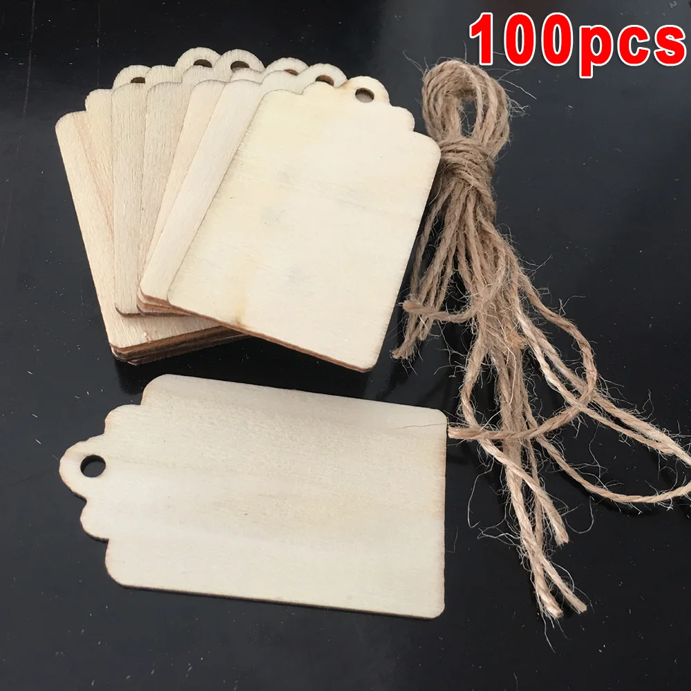 

Wooden Gift Tags Jar Labels Wedding Christmas Blank Cards Wood Handcrafts DIY Gift Tags Labels Ornament Label Craft Gift
