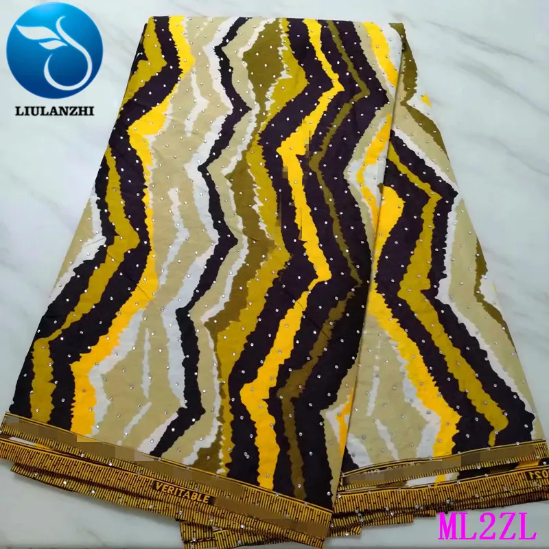 ML2ZL38 Воск liulanzhi африканские ткани настоящий воск Анкара ткань с камнями 6 ярдов хлопок воск ткань ML2ZL34-ML2ZL64 - Цвет: ML2ZL38