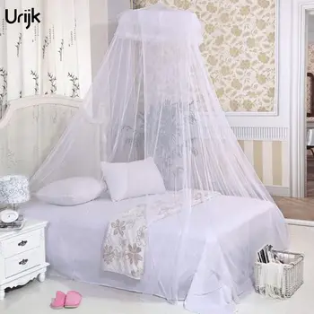 

1PC Top Quality Summer Hung Dome Mosquito Nets for Bedroom Polyester Mesh Fabric Solid Bed Canopy Circular Bed Curtains