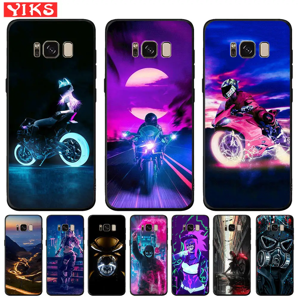 

Fashion City Street Motorcycle Case Coque For Samsung Galaxy S8 S9 S10 Plus S10e Note 8 S7 Edge Silicone Cases Cover Fundas Etui