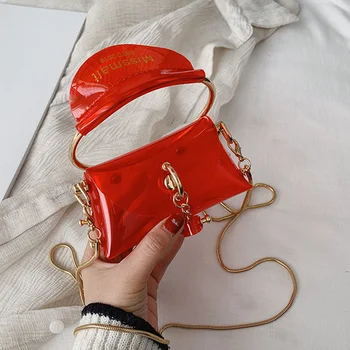 

Mini Candy Color Women Jelly Handbags Girls Shoulder Crossbody Bags PVC Transparent Purse Small Tote Messenger Summer Beach Bags