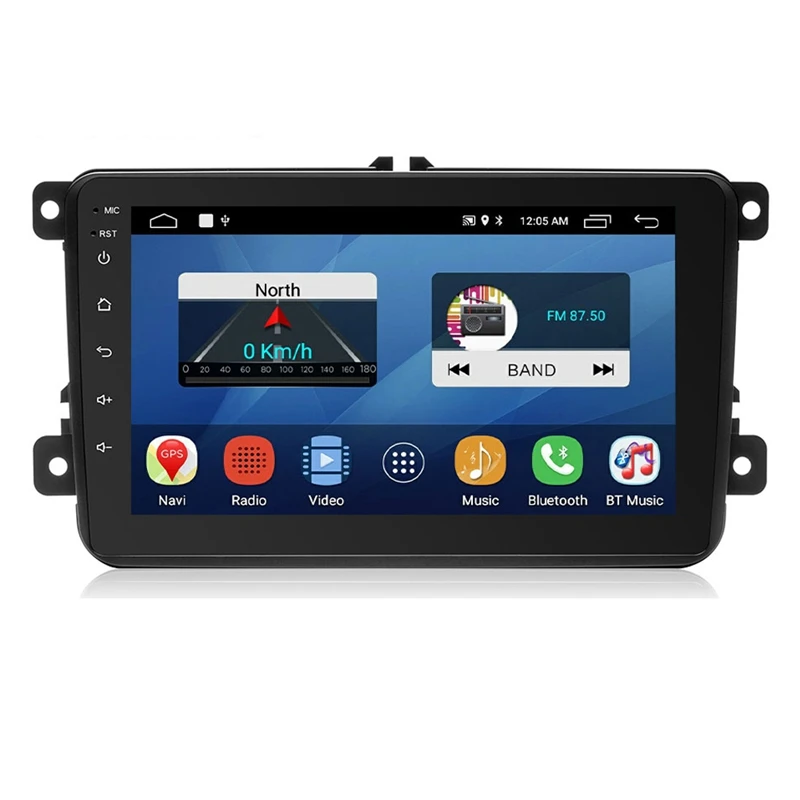 2 Din 8 дюймов Android 8,1 автомобильный DVD мультимедийный плеер 1G + 16G gps навигация wifi Bluetooth аудио стерео радиоплеер для-VW