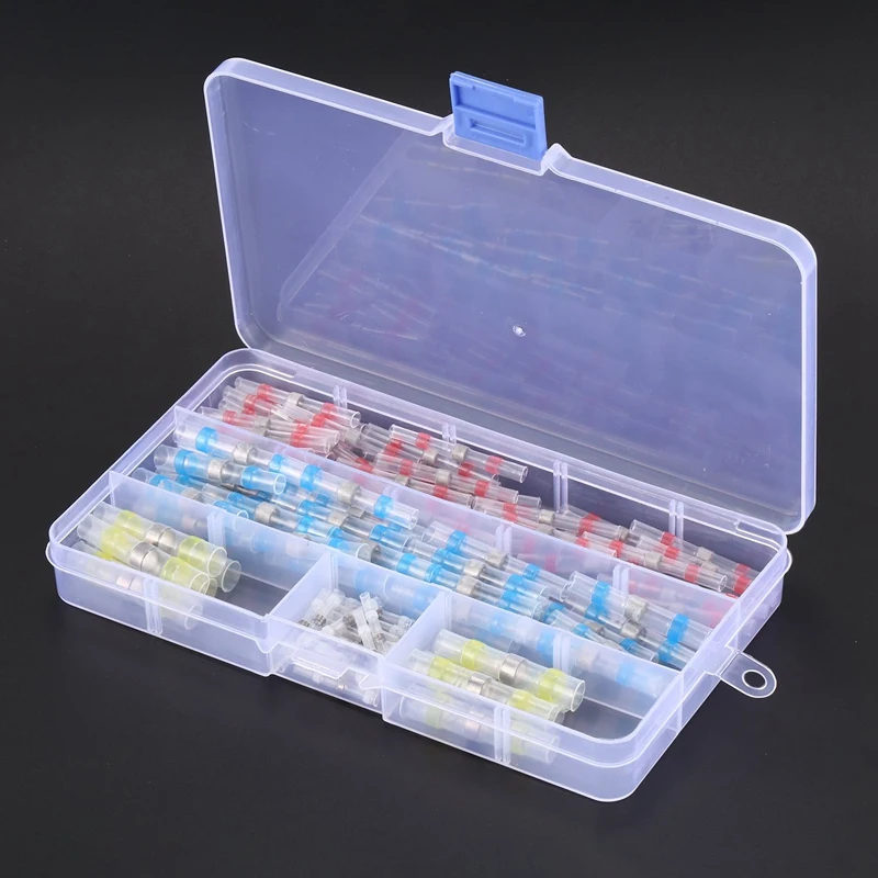 

Hot Sale 100pcs 4 Sizes Waterproof Solder Sleeve Heat Shrink Tube Terminal Connectors with Box