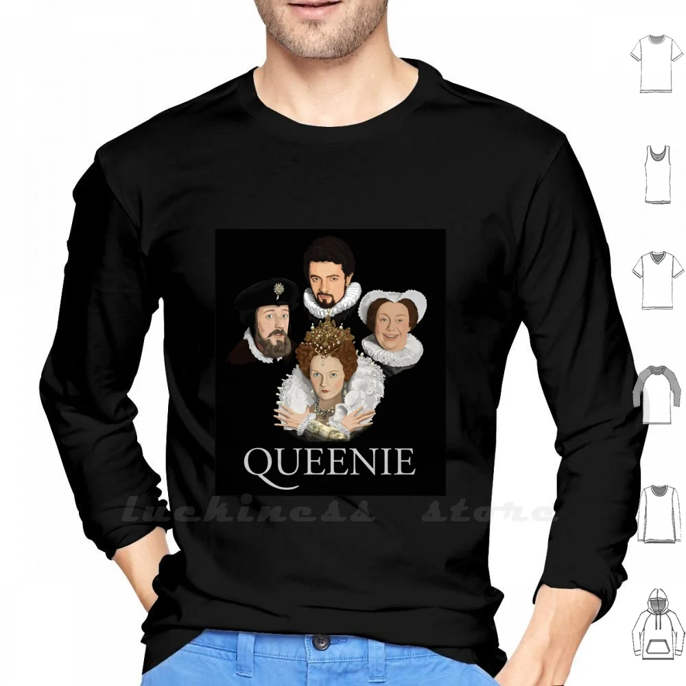 &quot Queenie Long Sleeve T Shirt Blackadder Queen Melchett Elizabeth Nursey Stephen Fry Miranda Richardson Rowan Atkinson Comed | Мужская
