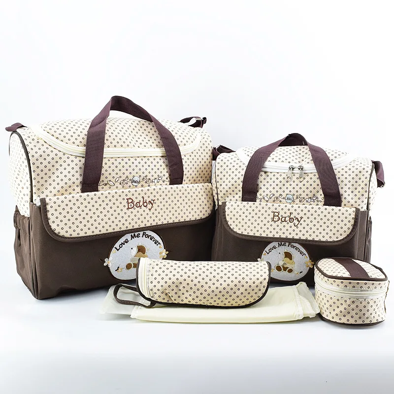 Комплект из 5 предметов, сумка для детских подгузников для мам, модная сумка для мам, сумка для подгузников для мам, сумка для коляски