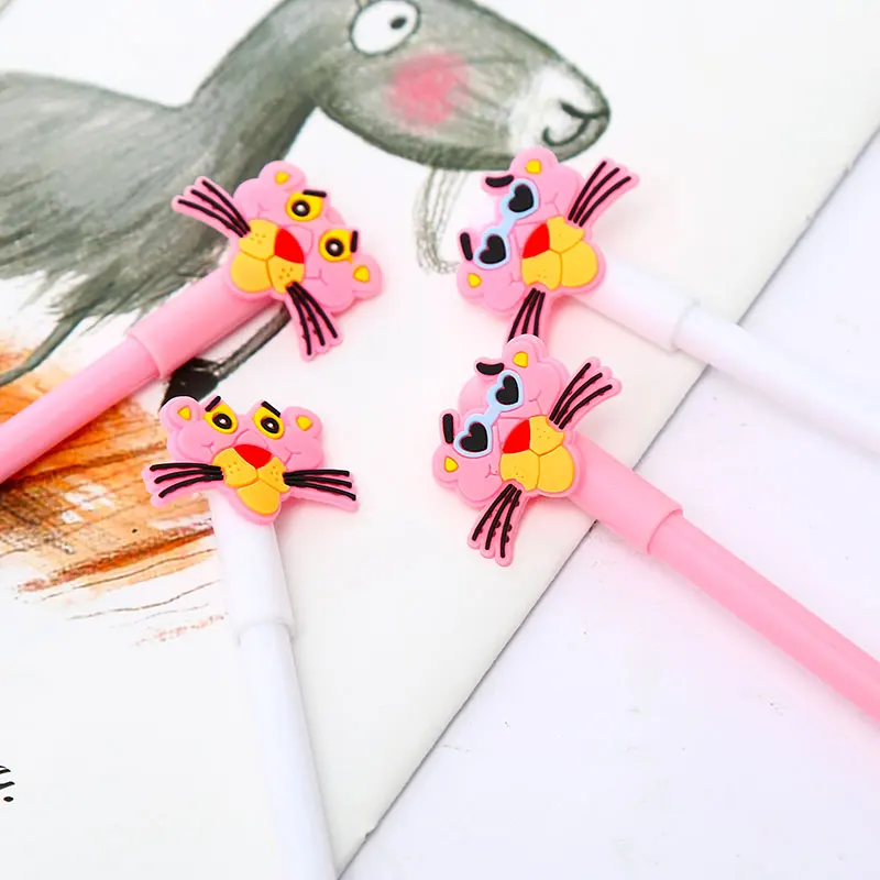 12 шт./компл. Kawaii Розовая пантера гелевые ручки милые синие чернила животных