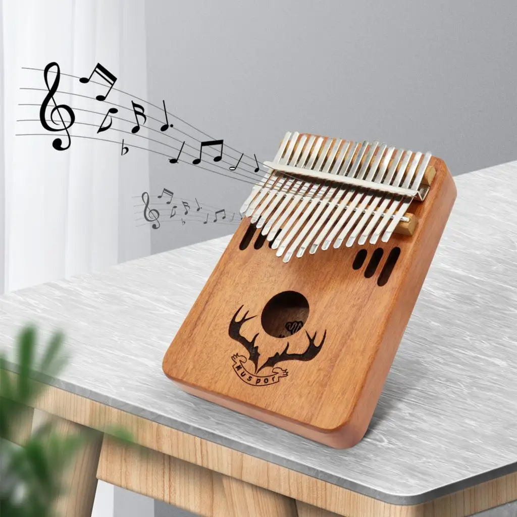 Portable Mahogany 17-Key Kalimba Finger Thumb Piano for Music Lover Party Musical Instruments Percussion Instruments