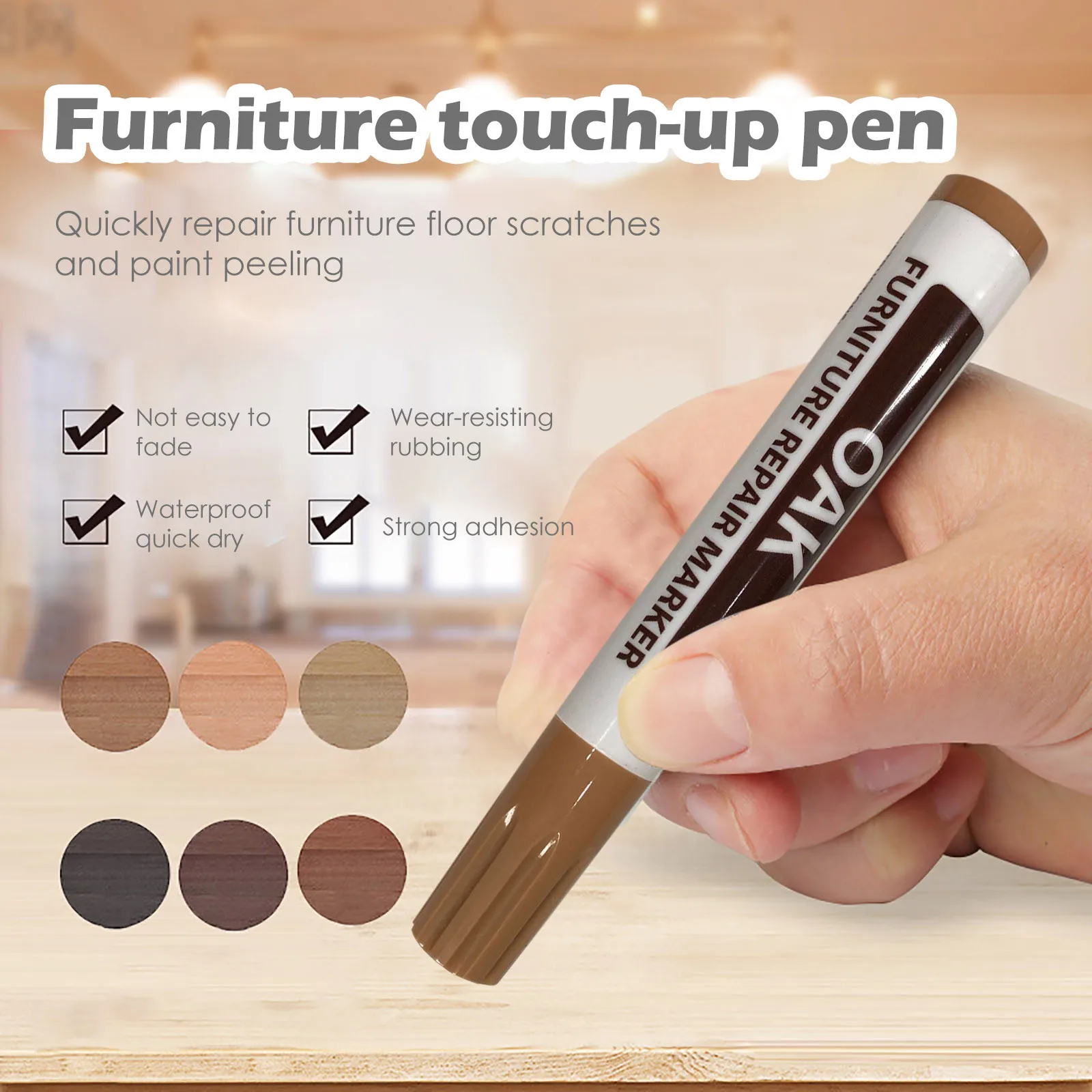 1pc Wooden Furniture Floor Repair Pens Timber Paint Damaged Scratch Wood Repair Crayons Materials Patch Restore Marker