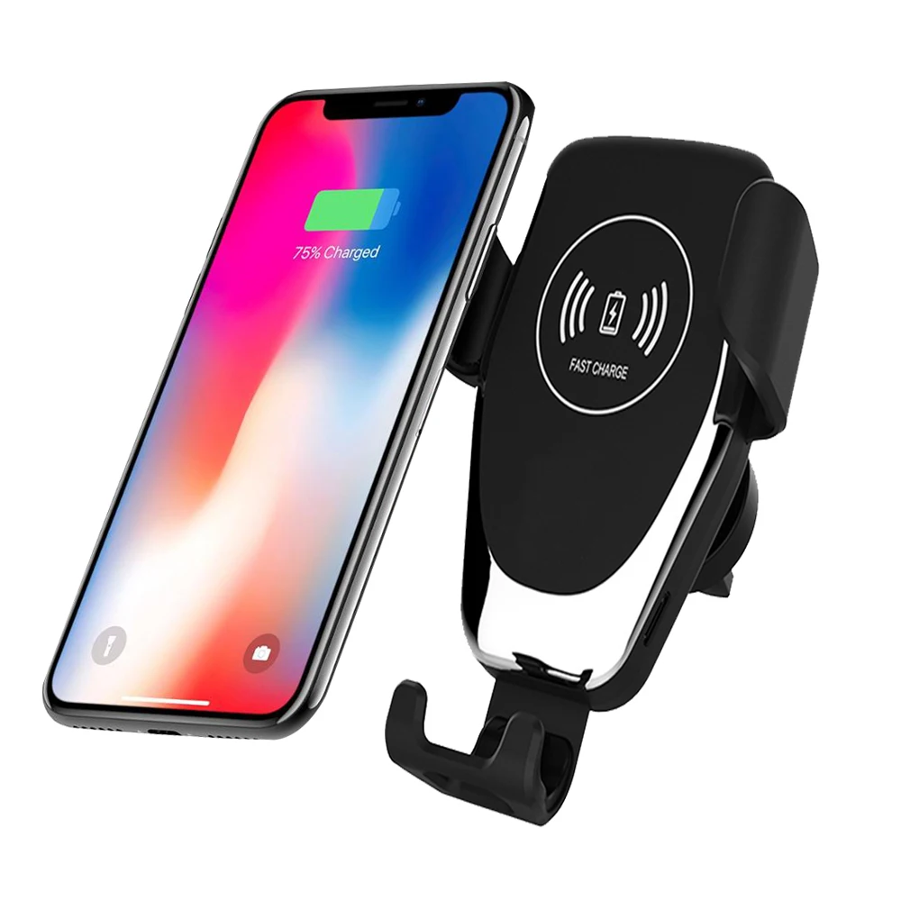 

10W Qi Car Wireless Charger Fast Charging Smart Phone Holder Mount for IPhone 8 8 Plus XS Samsung S8 S9 S10