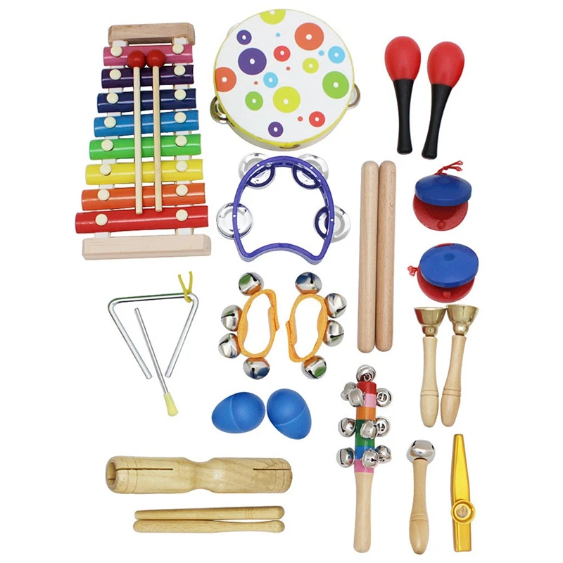  19Pcs Musical Instruments Set Children Early Childhood Music Percussion Toy Combination Kindergarte - 4000111302855