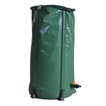 

100L Collapsible Rain Barrel Potable Water Storage Bucket Rainwater Collection System Downspout With Filter Spigot Overflow Kit