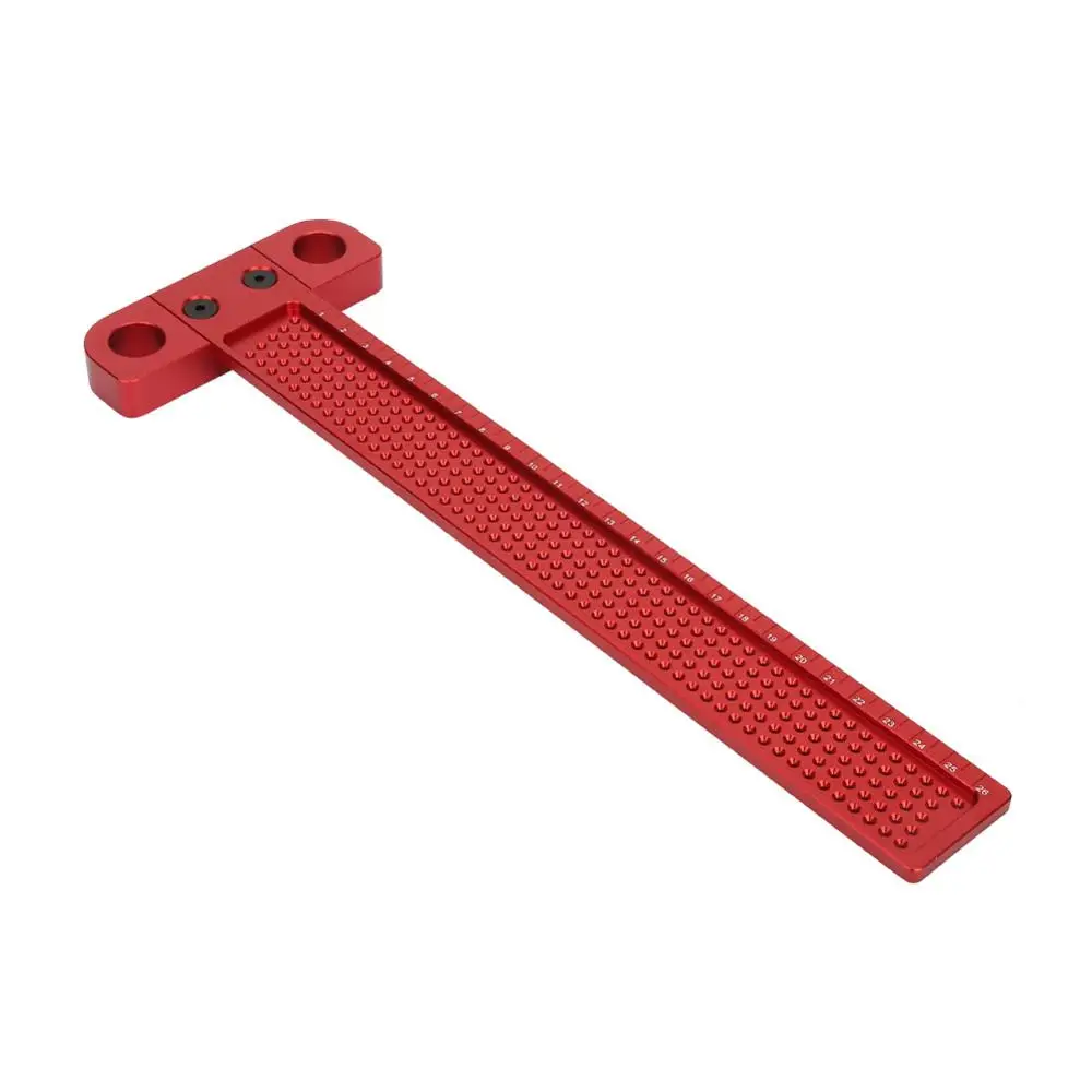 

Wood Measure Ruler Carpenter Tools T Type Square Ruler Woodworking Alloy Scriber Measuring Carpentry Marking Para Angle Ruler