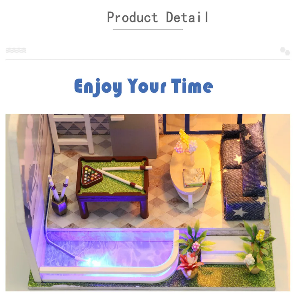 Кукольные домики миниатюрная мебель Diy 3d деревянная дуплексная квартира Светодиодная лампа кукольный домик пейзажные игрушки для детей Рождественский подарок Горячая