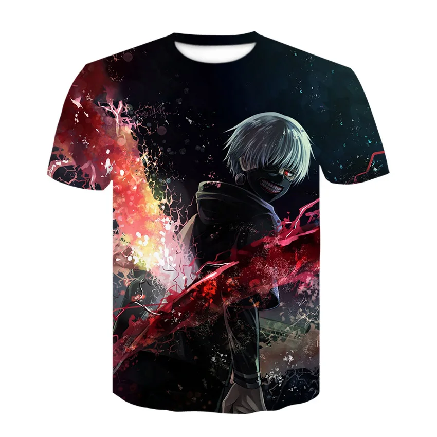 Новинка, популярная мужская одежда, аниме Kaneki Ken, 3d, футболка с изображением японского Гуля, мужские футболки с коротким рукавом, Harajuku, уличная футболка, homme - Цвет: DT-411
