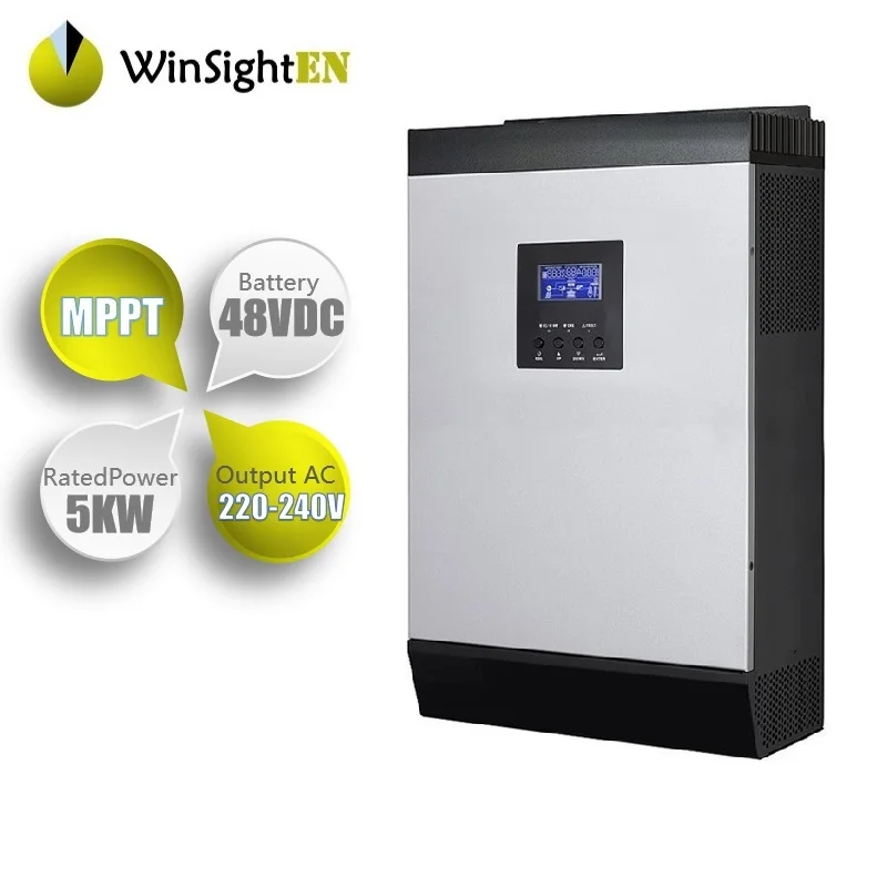 

5000VA 5000W Solar Inverter Pure Sine Wave 230VAC Built-in MPPT 48V Solar Charge Controller
