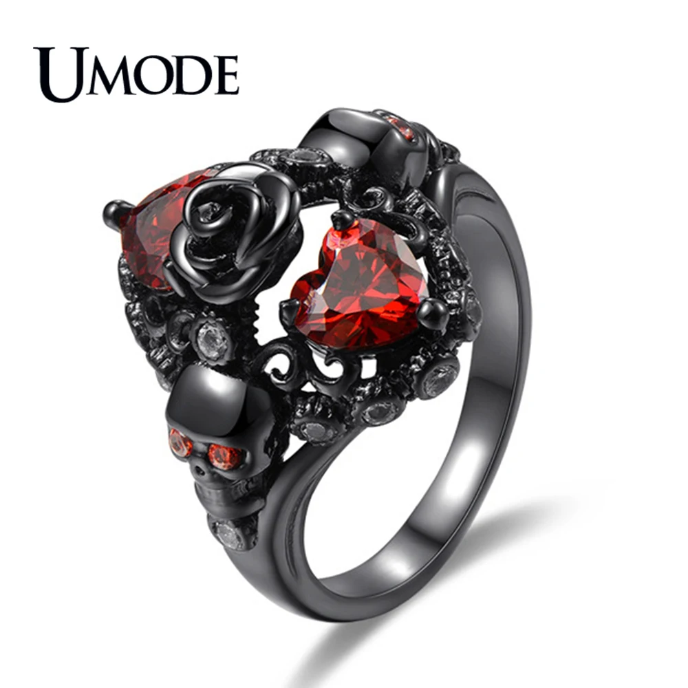 UMODE новое красное сердце из циркония стразы для женщин новинка черный пистолет