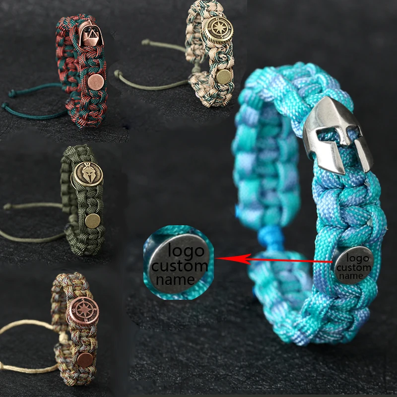 Sparta Paracord Bracelet Men Customized Bracelet Name Id Braided
