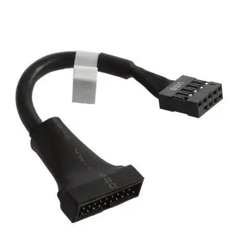

New USB 2.0 9Pin Housing Male To Motherboard USB 3.0 20pin Female Cable Board Card Extender Internal PC #T 10cm