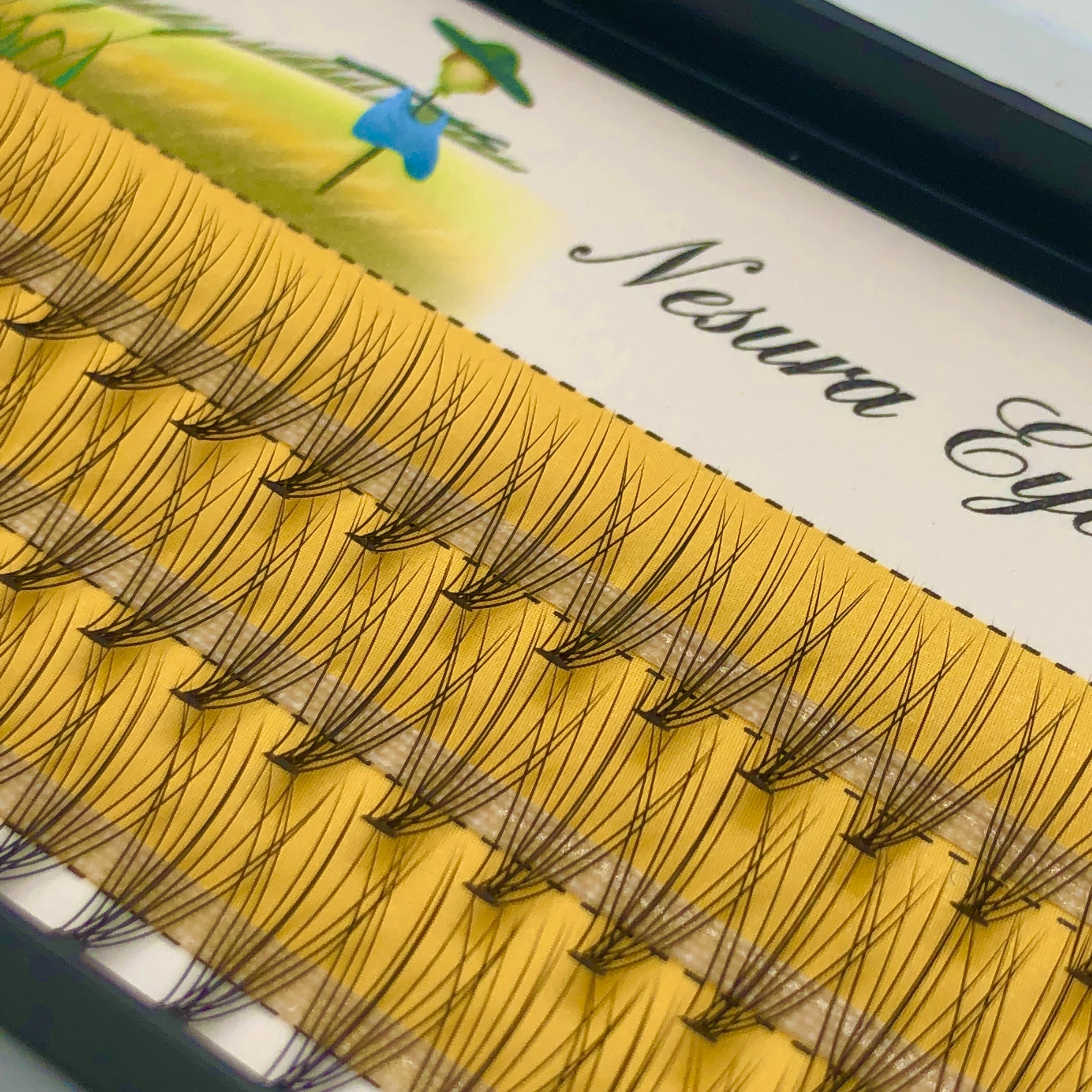 Extensiones de pestañas individuales, caja de 60 uds. De mechones de pestañas postizas, maquillaje profesional