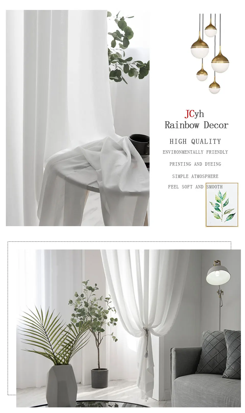 High Quality White Semi Crushed Sheer Curtains For Living Room Window Solid Color Long Tulle Bedroom Curtain Voile Party Drapes