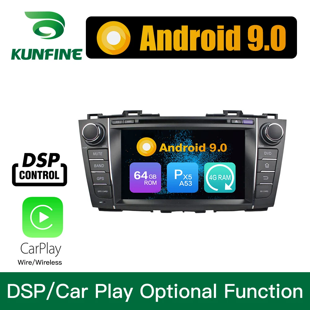 Android 9,0, четыре ядра, 4 Гб ОЗУ, 64 Гб ПЗУ, автомобильный DVD, gps навигатор, мультимедийный плеер, автомобильный, стерео для Mazda 5, радио 2009-2012