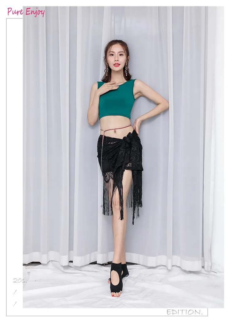 Belly Dance Hip Towel Практика одежды набор кисточкой четыре квадратных полотенце начинающих танец талии цепи производительности бедра полотенце талии полотенце