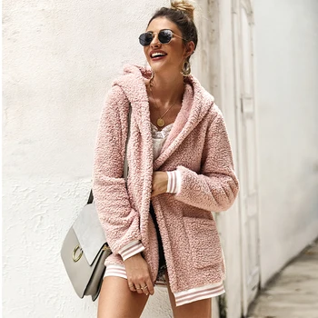 

Winter Vintage Stylish Oversized Faux Fur Large Size Plush Jacket Coat Women 2019 Fashion Long Sleeve Loose Outerwear Chic Tops