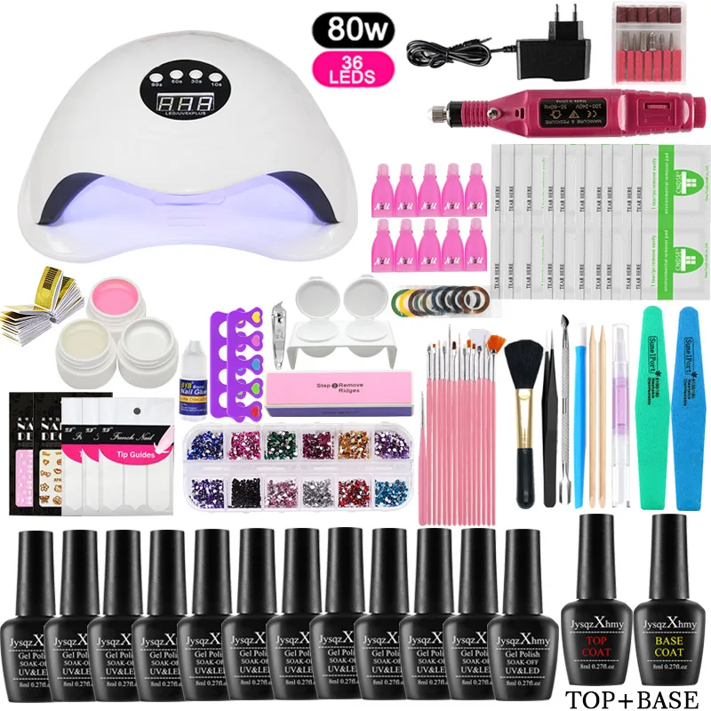 

Manicure Set Nail Gel Polish Set For Manicure Gel Varnish Nail Art kit 80W/54W UV Lamp Nail Dryer Tools For Manicure Tools set