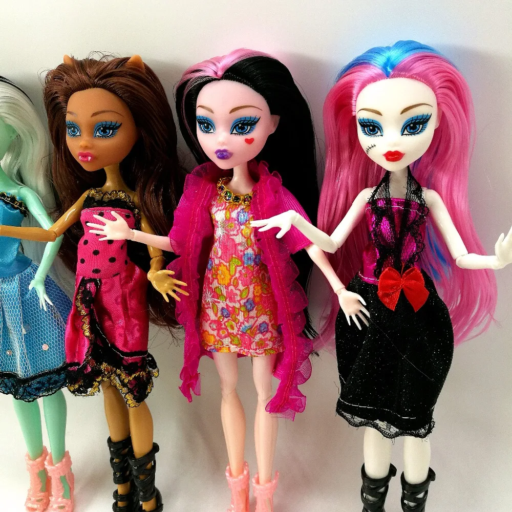 4 шт./лот/партия, новые стильные куклы monster fun high, Monster Draculaura hight Moveable Joint, лучший подарок для детей, оптовая продажа, модные куклы