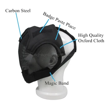 

Portable Military Airsoft Paintball Masks Outdoor Steel Mesh Full Face Mask D25 19 Dropship