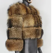 Winter Jacket Women Big Fluffy Artificial Fur Coat Fake Raccoon Fur Thick Warm Outerwear Streetwear No Removable Vest Y892