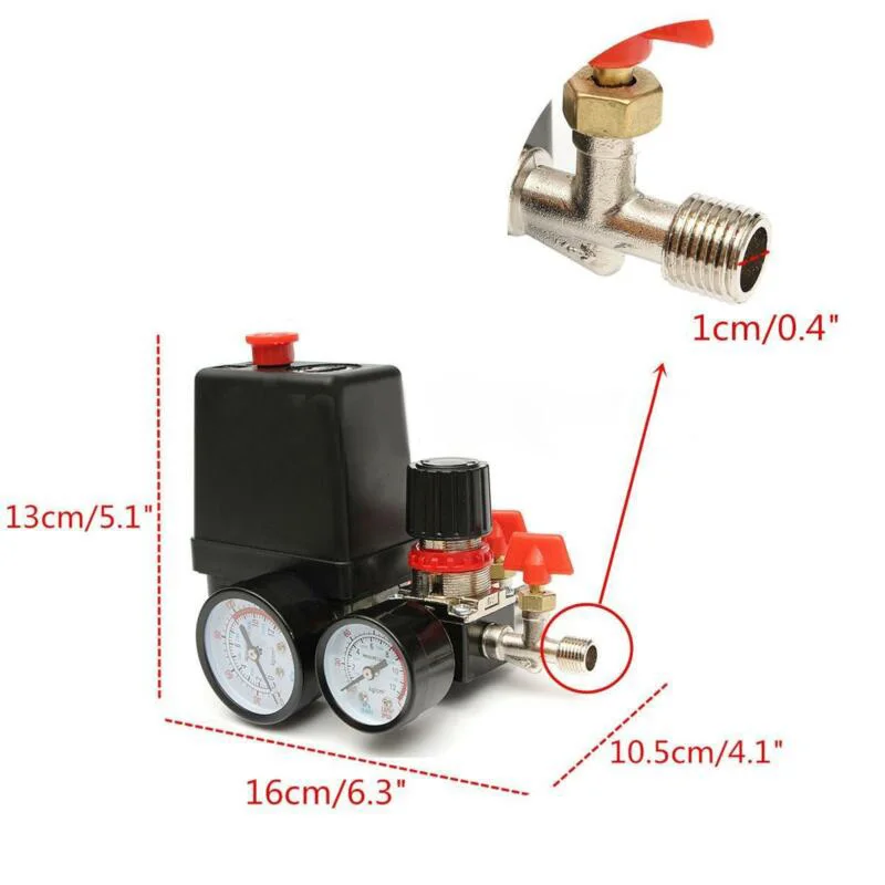 

Air Compressor Pressure Switch Valve Regulator Gauges Plumbing Pneumatic
