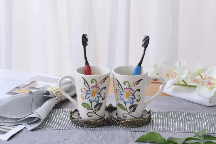 Creatieve современный отель Borstelen Keramische Кубок скандинавский ветер Paar Mond Кубок Eenvoudige Tandenborstel Beker Badkamer аксессуары
