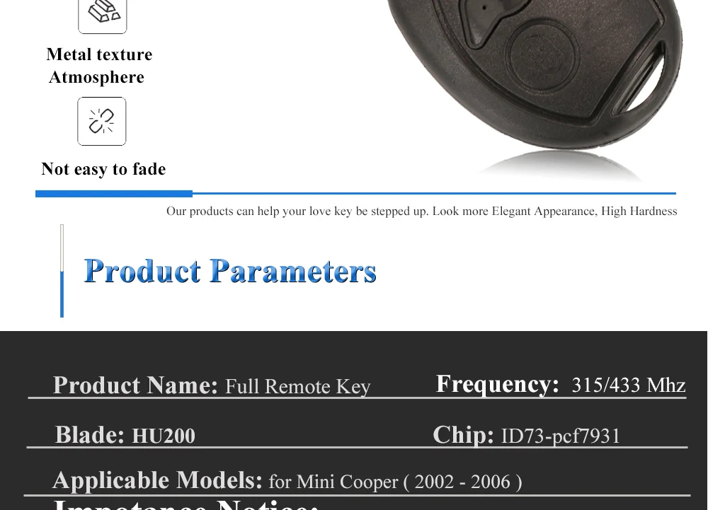 Chiave/Telecomando Per Mini Cooper R50 R53 Sistemi Di Allarme Security Fit Mini Rover 75 Cpmplete Sostituzione - 315mhz 433mhz Mini 11 Chiave/Telecomando Per Mini Cooper R50 R53 Sistemi Di Allarme Security Fit Mini Rover 75 Cpmplete Sostituzione - 315mhz 433mhz Mini - H4da559fd2e564cf9942750f9bf975346f
