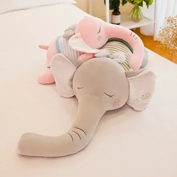 

Soothing Plush Sleeping Children Pillows Lying Comfortable Dolls Long Nose Big Elephant Little Elephant Grey Green Pink