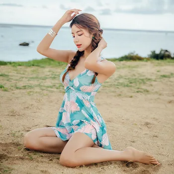 

Swimwear For Women Swimsuit Woman 2019 Swiming Suit One Piece Sexy Swim Suits Large Size New Korean Floral Swimsuits With Skirt