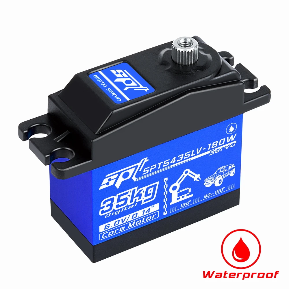 

SPT SPT5435LV-180W servo 35kg Waterproof Steering gear Large torque Large angle Metal gear Digital Servo for RC Car RC Robot Arm