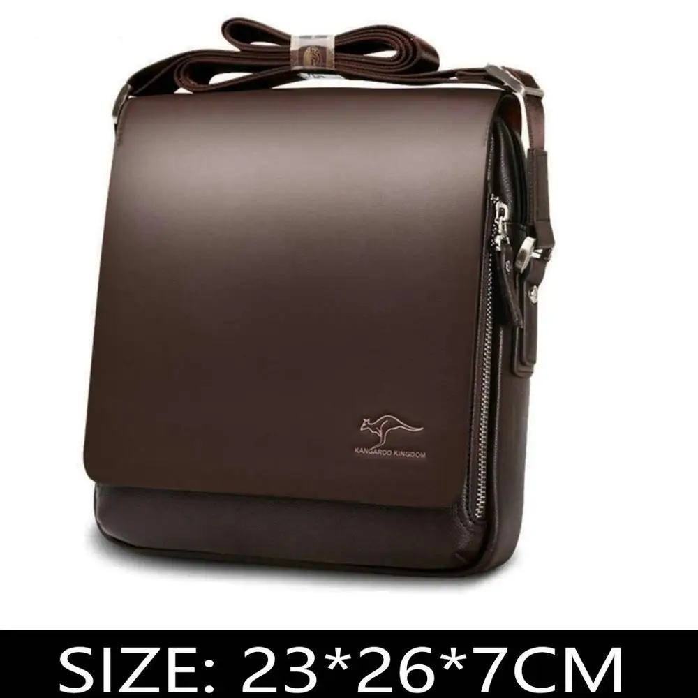Новое поступление Роскошная брендовая мужская сумка-мессенджер винтажная кожаная сумка на плечо Красивые повседневные сумки через плечо - Цвет: Brown 23x26x7cm