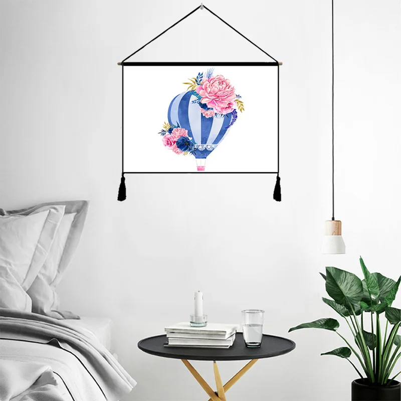 

Modern Northern European-Style Art Hanging Painting Heart Fabric Cotton Linen Tapestry Bedroom Wedding Wall Cloth Tapestry Livin
