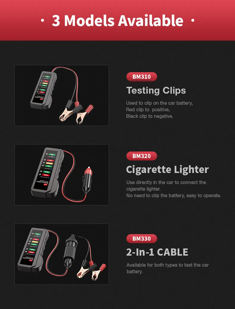 12V Digital Battery Alternator Tester 6 LED Lights Display brake fluid tester Auto Car Diagnostic for Cars Vehicle Motorcycle (13)