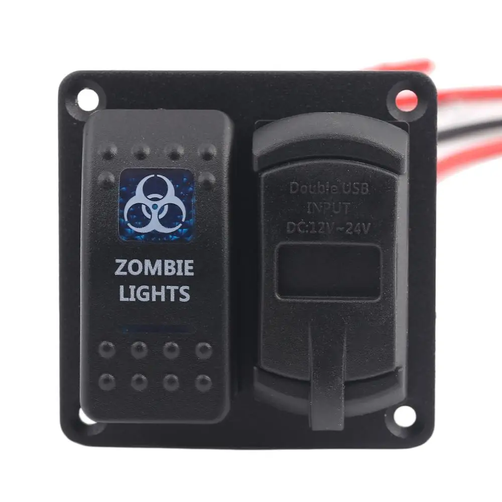 CS-512B1 4.2A IP65 авто лодка морской алюминиевый выключатель доска двойной USB с Вольтметр коммутационная панель