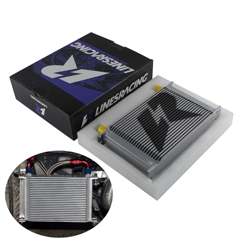 LINESRACING UNIVERSAL 25ROW AN-10AN двигатель гоночный масляный радиатор черный/серебристый |