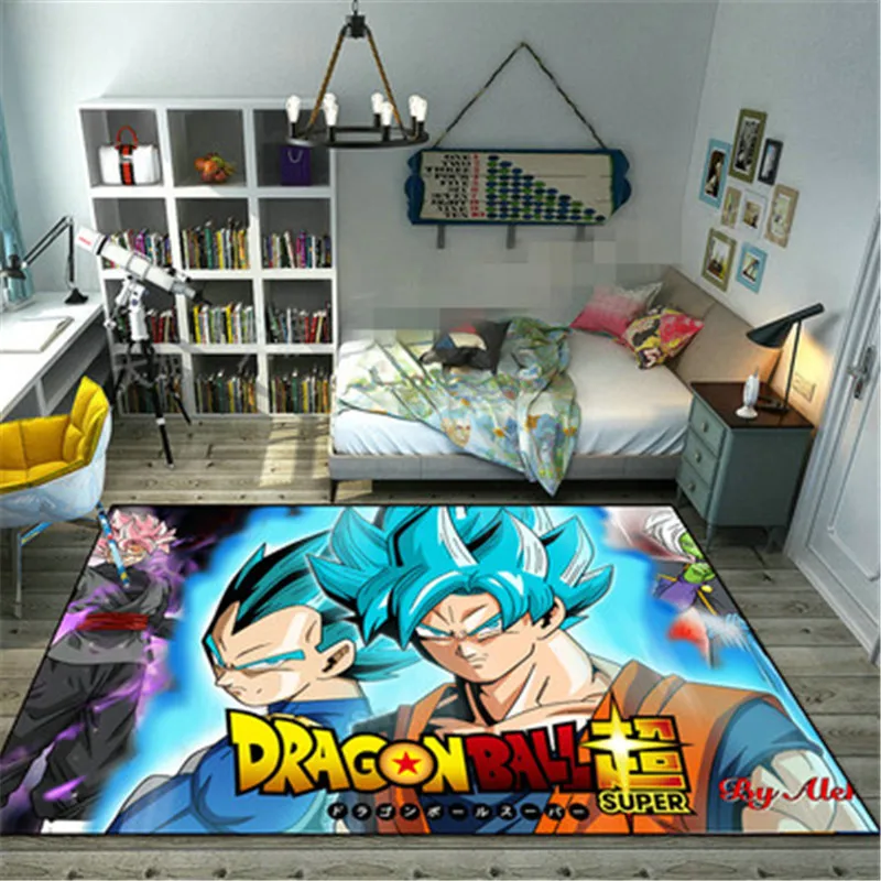 Dragon Ball Супер Saiyan Сон Гоку Ультра короткие плюшевые противоскользящие устойчивый ковер фигурка Коллекция Модель игрушки X2789 - Цвет: 80X120CM